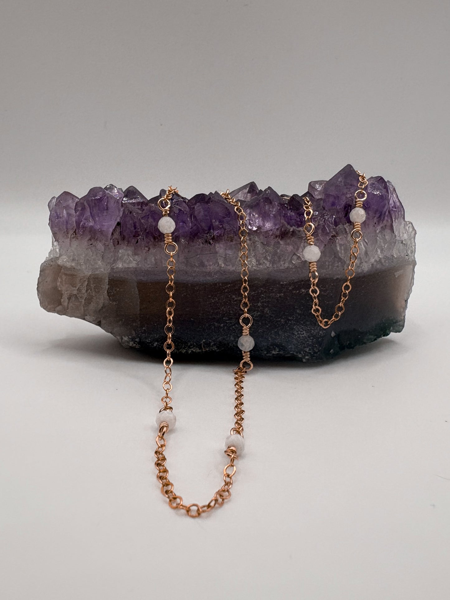Custom Birthstone Necklace - 14K Rose Gold Filled