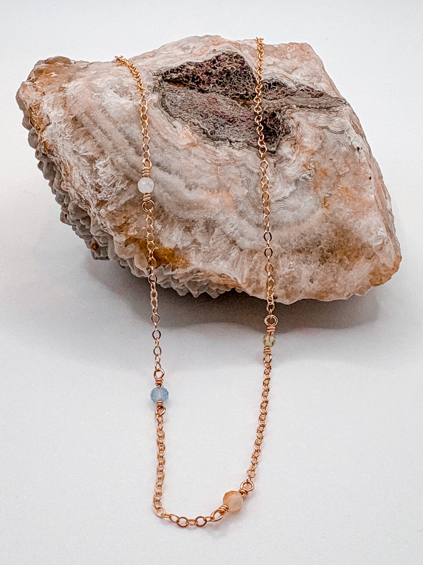 Mother’s Custom Birthstone Necklace - 14K Rose Gold Filled